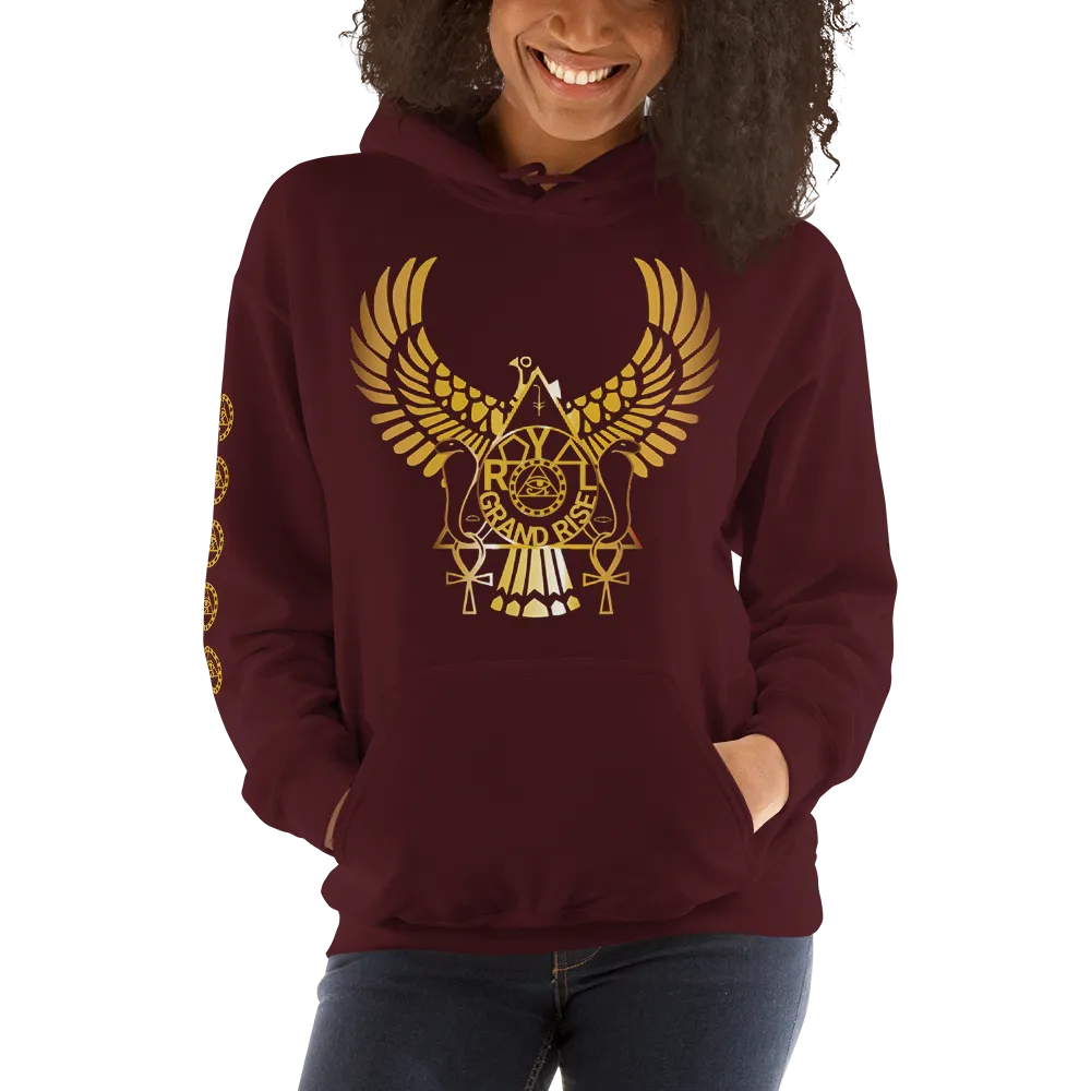ROYAL. | Urban Resort | RA PARTY ROYAL GRAND RISE Unisex Heavy Blend Hoodie HONEYCOMB GOLD (3 VARIETIES)