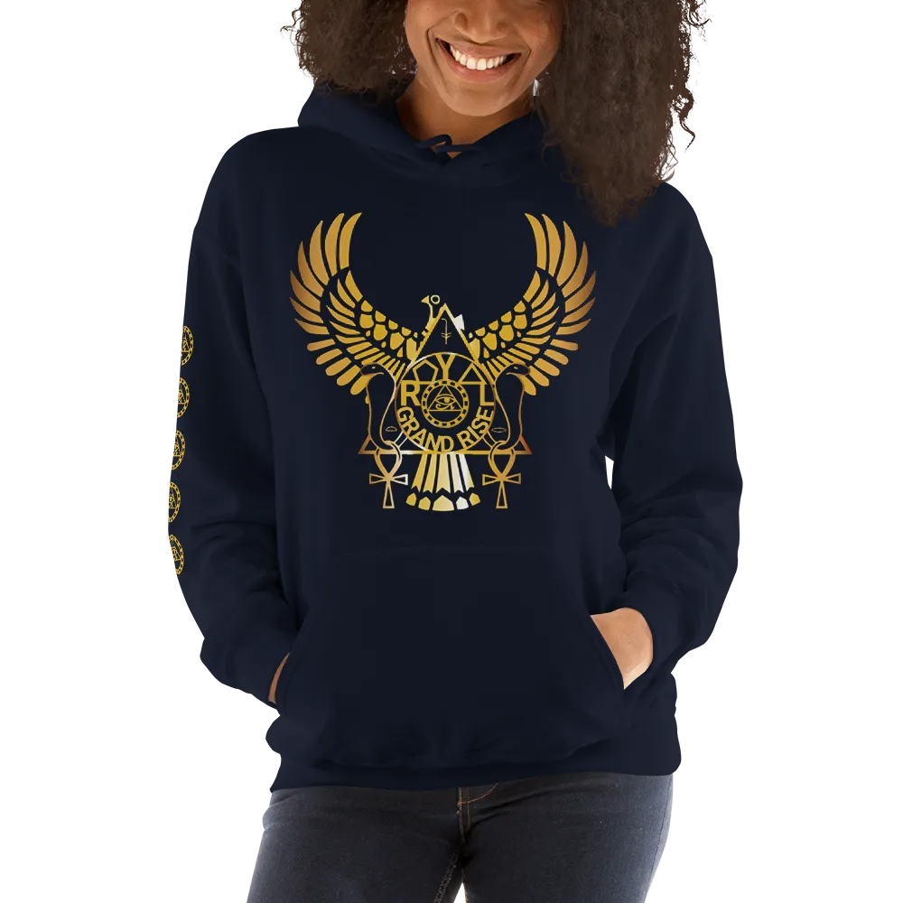 ROYAL. | Urban Resort | RA PARTY ROYAL GRAND RISE Unisex Heavy Blend Hoodie HONEYCOMB GOLD (3 VARIETIES)