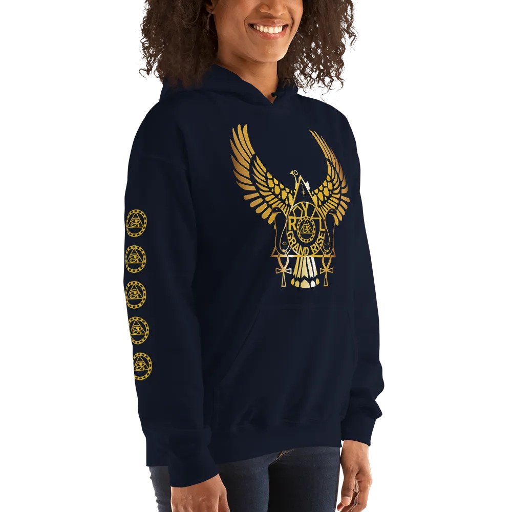 ROYAL. | Urban Resort | RA PARTY ROYAL GRAND RISE Unisex Heavy Blend Hoodie HONEYCOMB GOLD (3 VARIETIES)