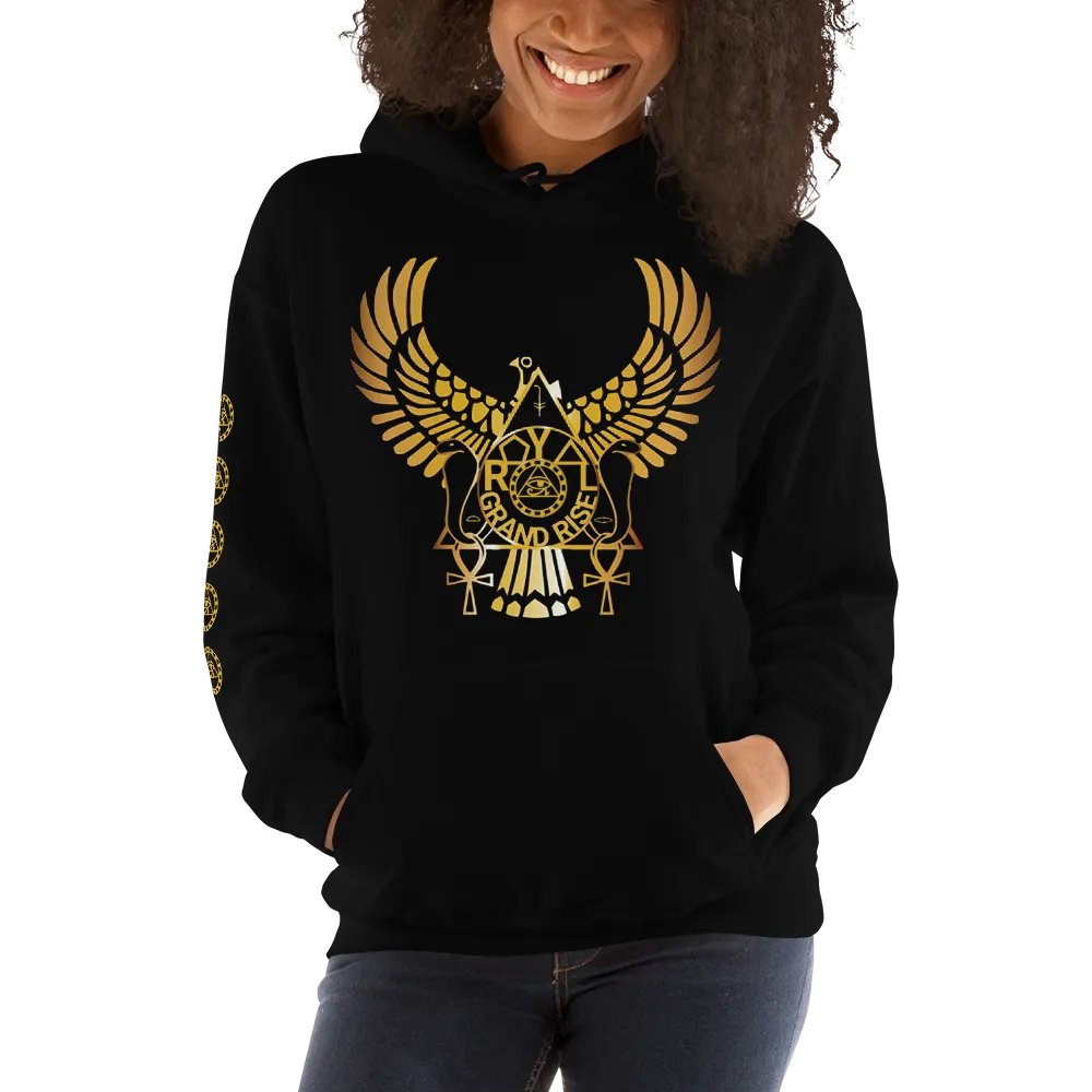ROYAL. | Urban Resort | RA PARTY ROYAL GRAND RISE Unisex Heavy Blend Hoodie HONEYCOMB GOLD (3 VARIETIES)