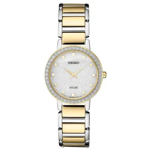 Seiko Womens Japanese Quartz Silver Dial Band Stainless Steel Strap Casual Watch - SUP434