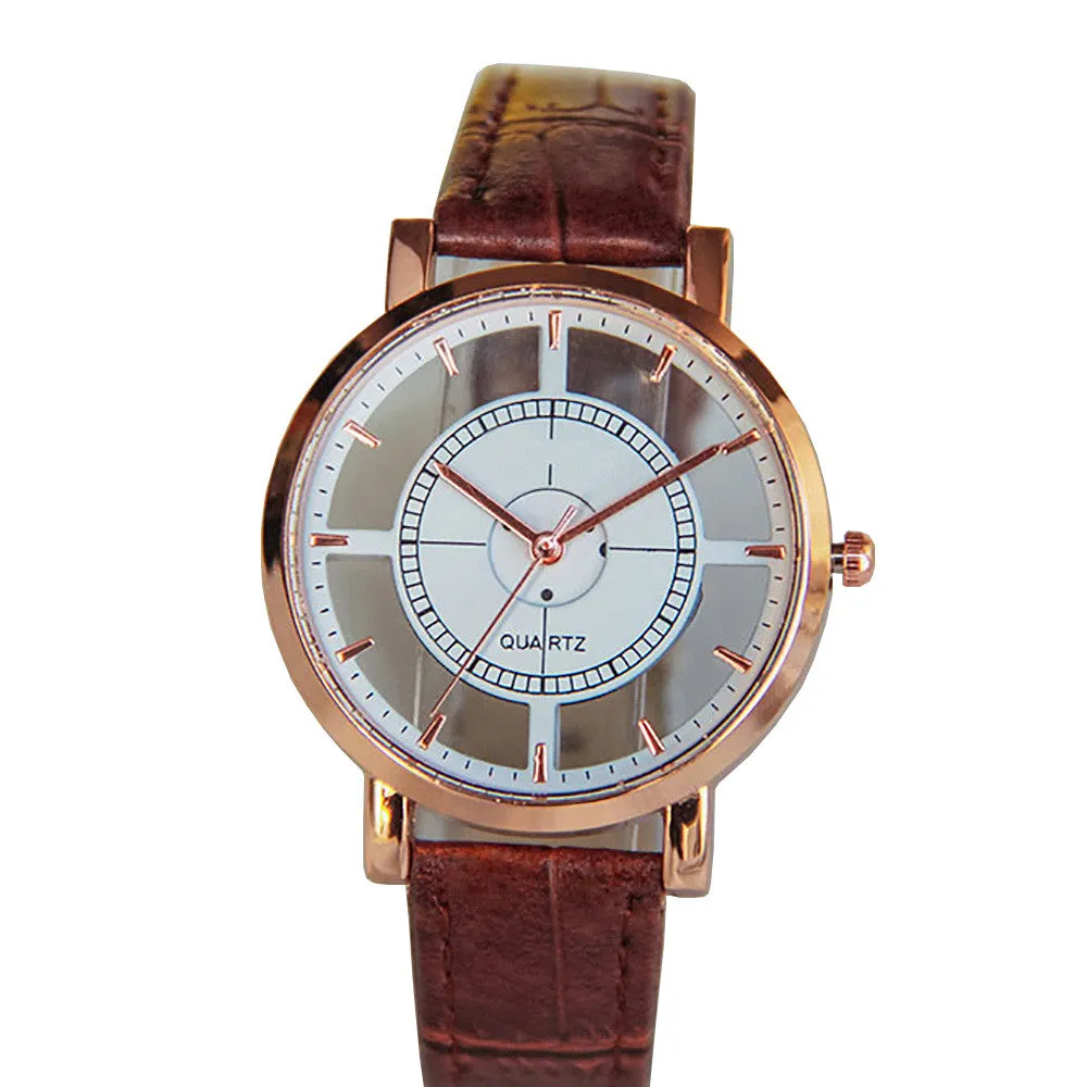 Sidiou Group Hot Sale Fashion Women Watch Gift Girls Luxury Unique Stylish Double Hollow Lady Watches Elegant Casual Black Quartz Wristwatch