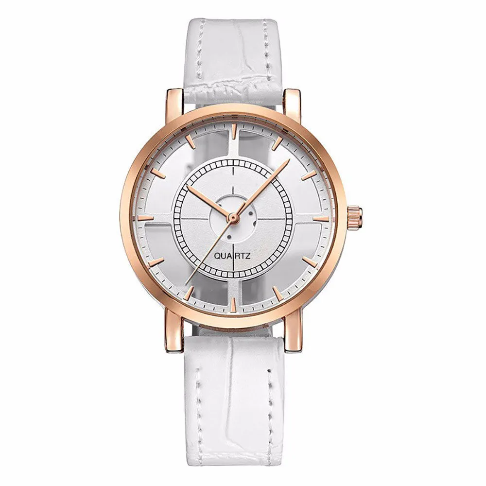 Sidiou Group Hot Sale Fashion Women Watch Gift Girls Luxury Unique Stylish Double Hollow Lady Watches Elegant Casual Black Quartz Wristwatch