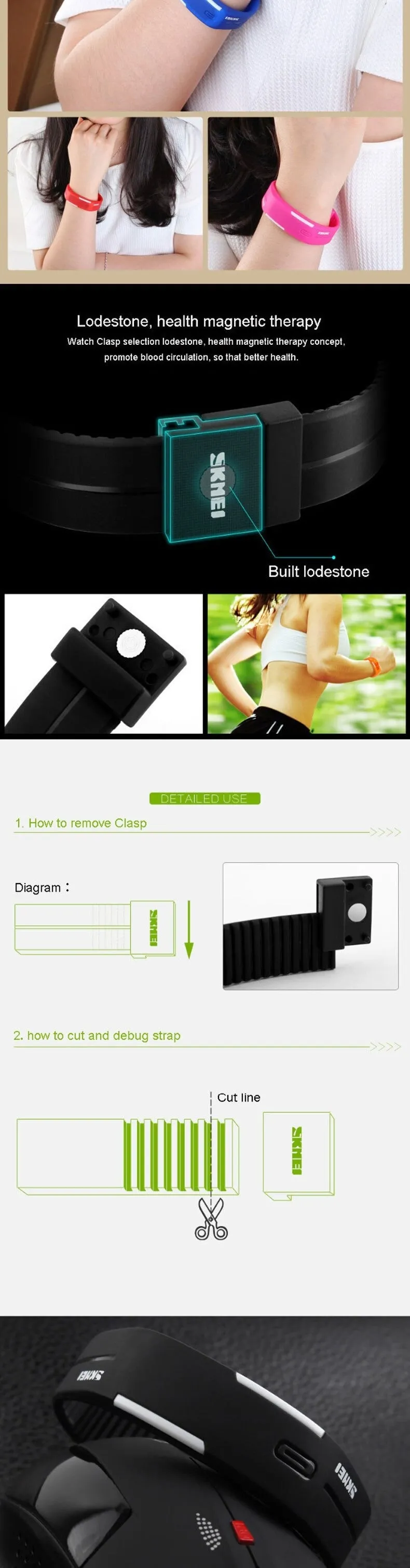 Silicone Electronic LED Digital Sports Watches for Men Women Children