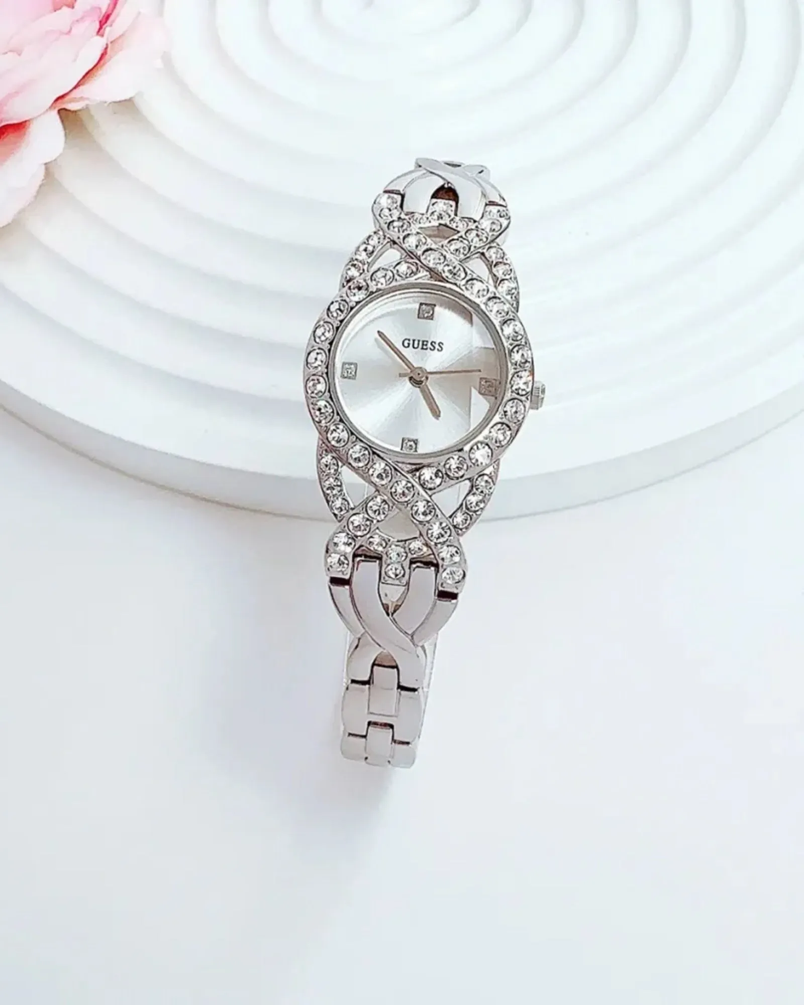 Silver Adorn Crystal Watch