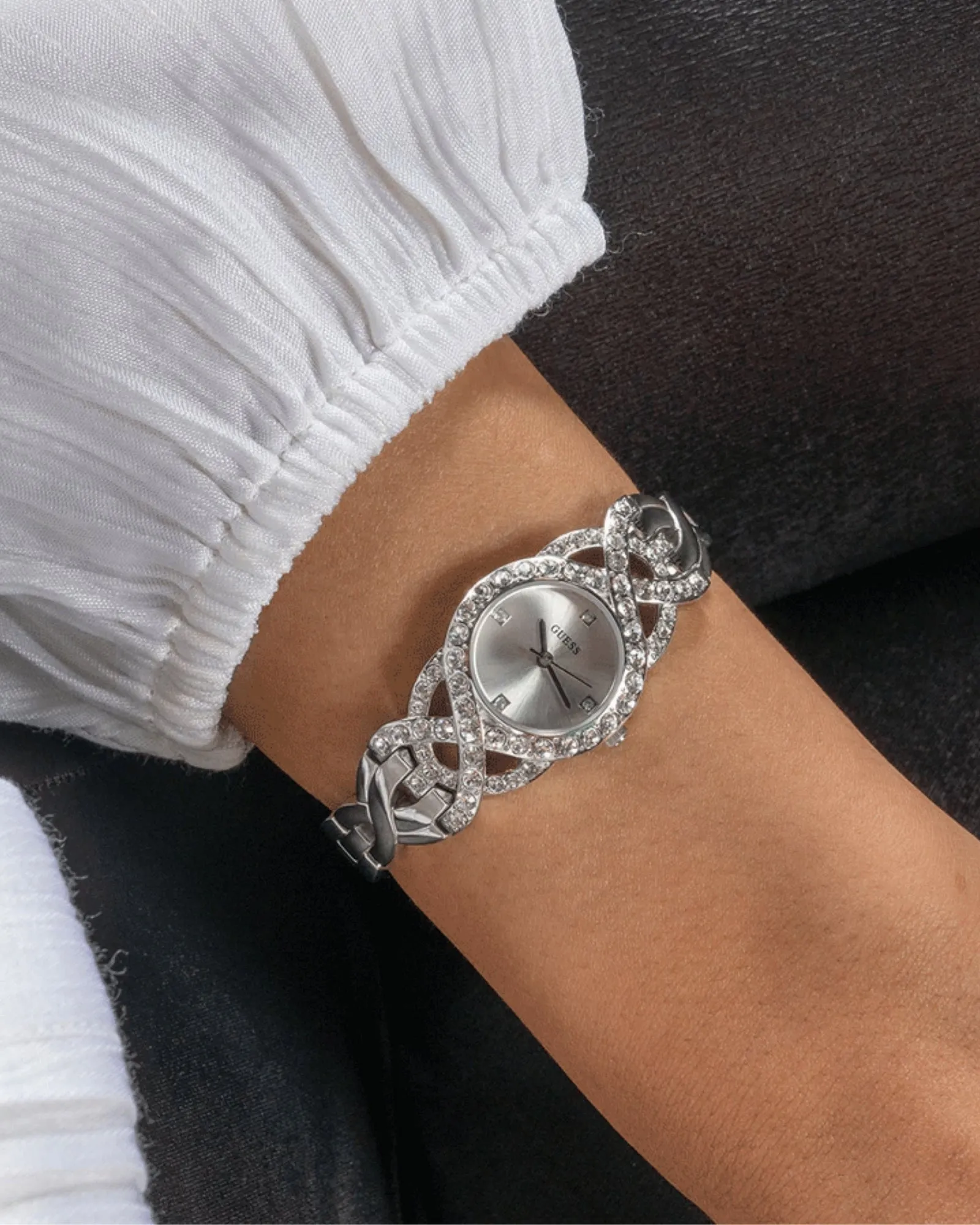 Silver Adorn Crystal Watch