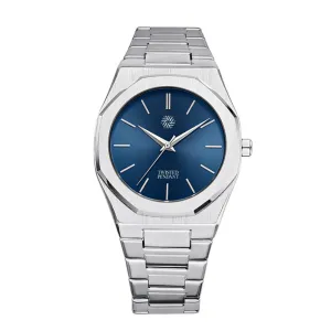 Silver & Navy Stainless Steel Watch