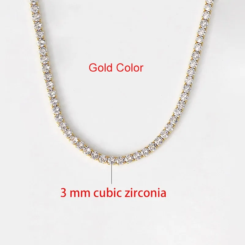 Simple Iced Out Tennis CZ Choker Necklace