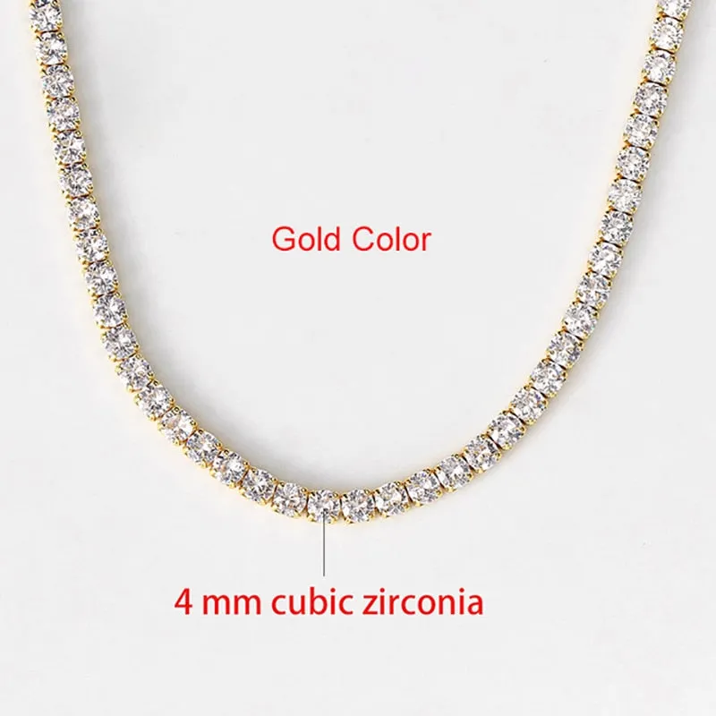 Simple Iced Out Tennis CZ Choker Necklace