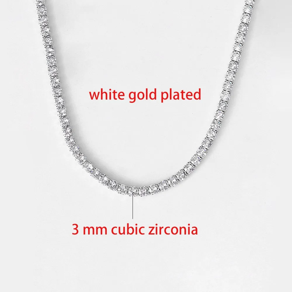 Simple Iced Out Tennis CZ Choker Necklace