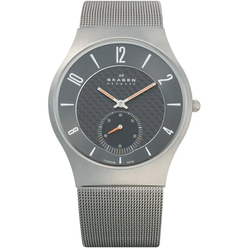 Skagen Grey Titanium Strap and Black/Grey Dial Men's Watch 805XLTTM
