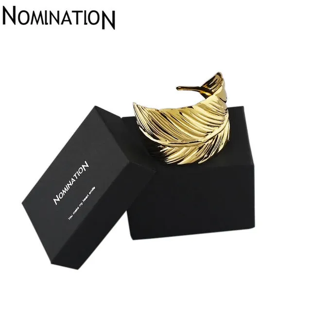 Slave Bangles Cuff Bracelets Gold Color Exaggerated Hollow Leaves Shape Alloy Wide Big Bangles Hot Sale Bijoux For Women Gift