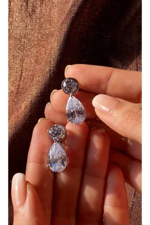 Solitaire Teardrop Earrings