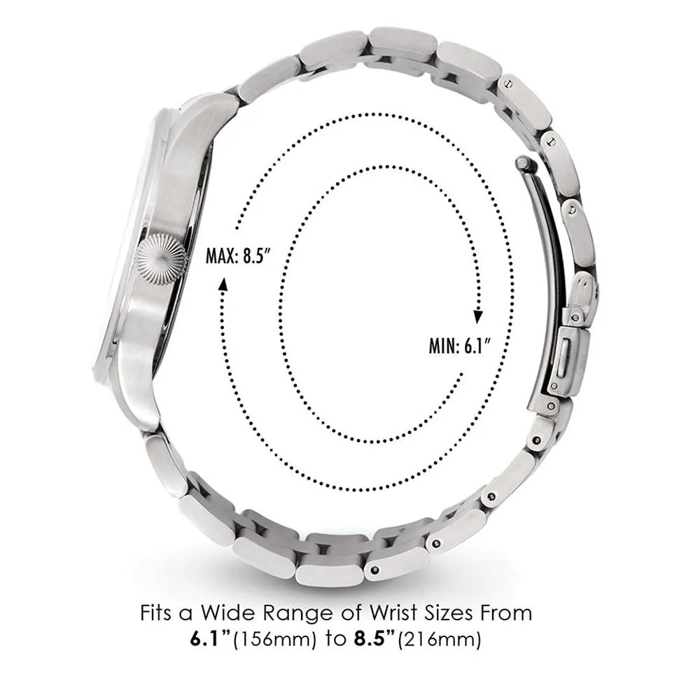 Speidel Mens White Stainless Steel Luminous Hands Band Quartz Dial Watch - 603392305