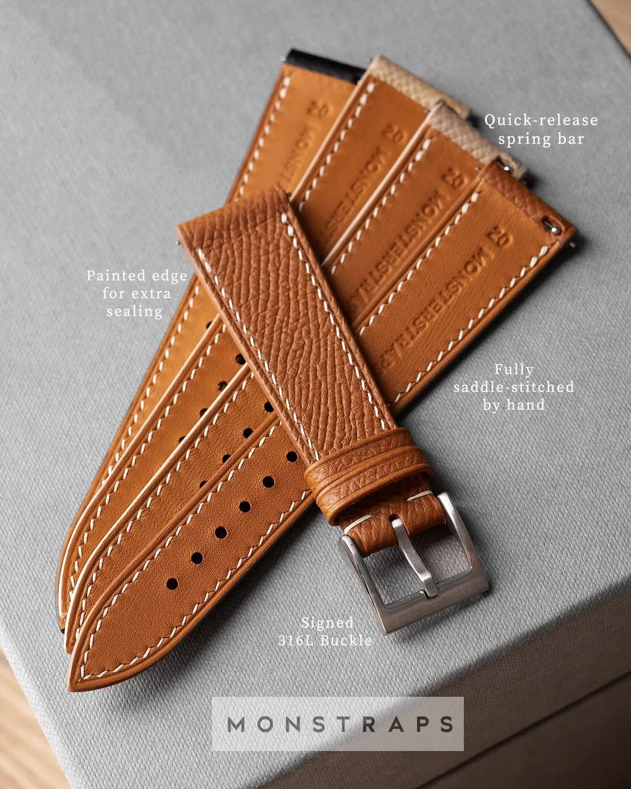 Swift Leather Strap (Aegean Blue)