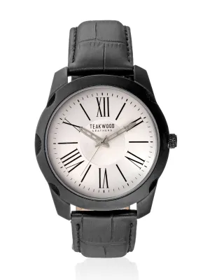Teakwood leather Black Men Analog Watch
