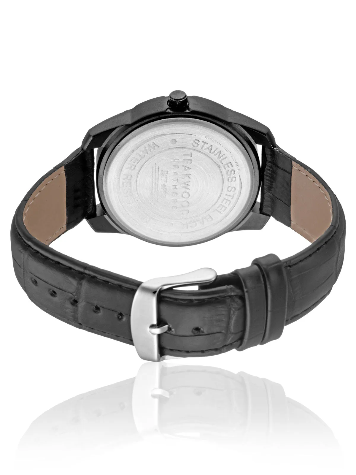 Teakwood leather Black Men Analog Watch