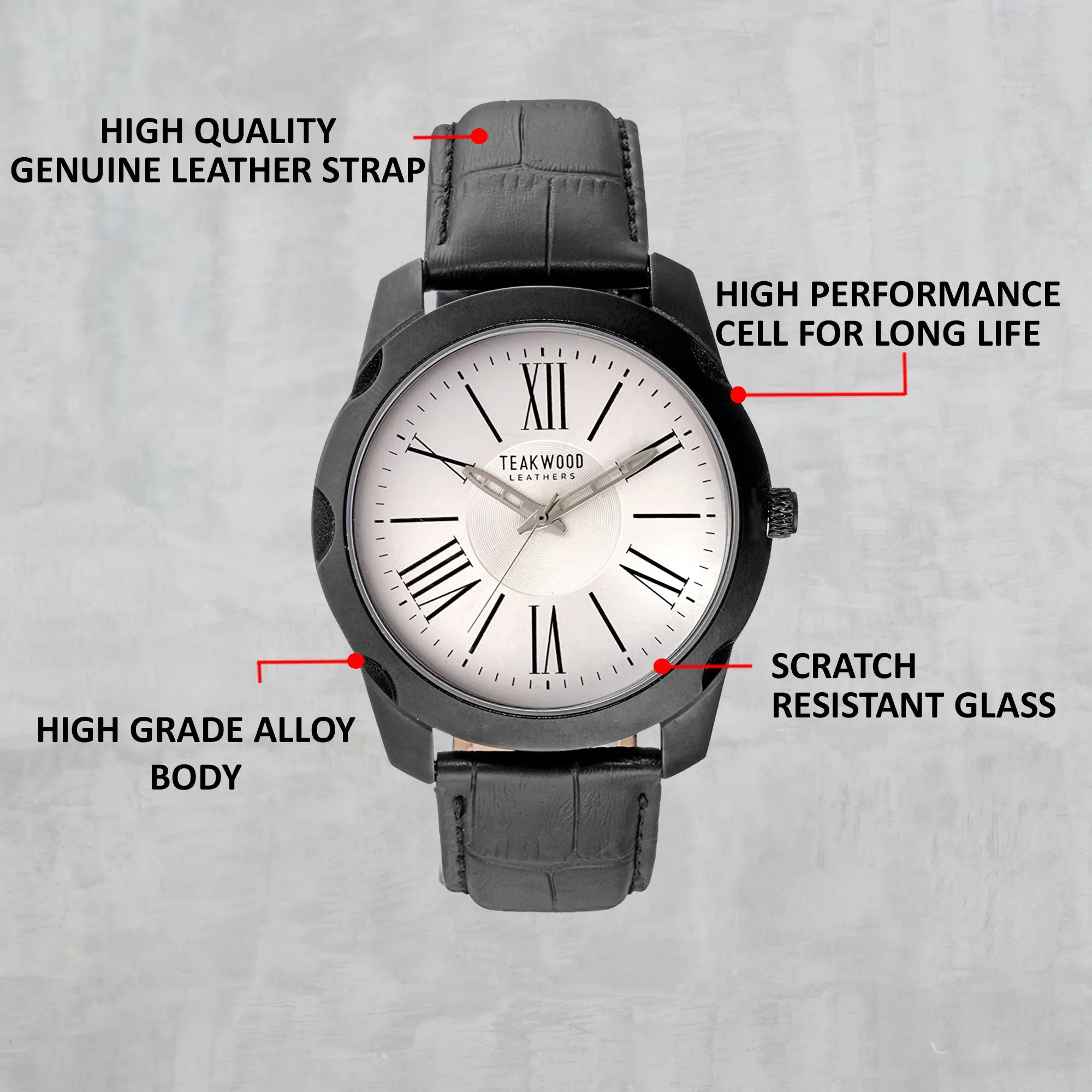 Teakwood leather Black Men Analog Watch