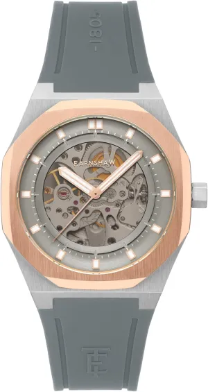 Thomas Earnshaw Men's 42mm Discovery Drake Skeleton Automatic Watch with Silicone Strap ES-8295