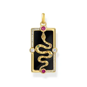 THOMAS SABO Gold Cosmic Pendant with Snake and Stones