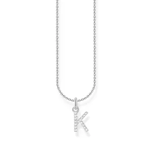 THOMAS SABO Necklace with letter pendant K and white zirconia - silver