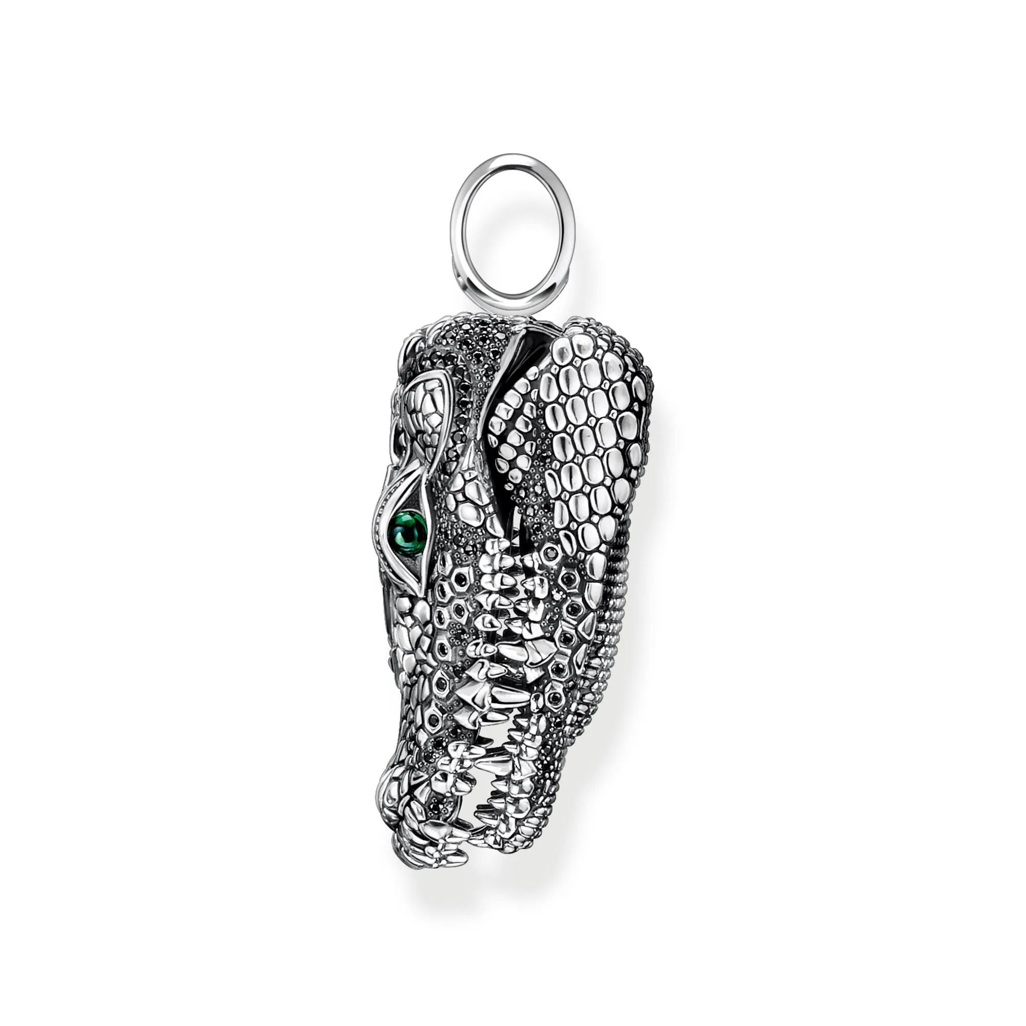 THOMAS SABO Pendant Crocodile Head with Stones Silver Blackened