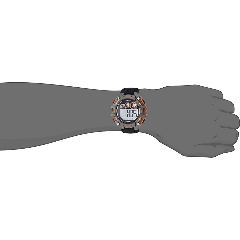 Timex Mens Big Digit Black Silicone Band Gray Digital Dial Watch - TW5M27200