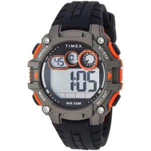Timex Mens Big Digit Black Silicone Band Gray Digital Dial Watch - TW5M27200