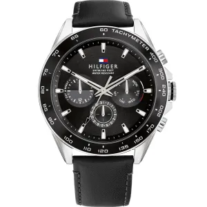 Tommy Hilfger Owen Black Leather Strap Men's Watch 1791964