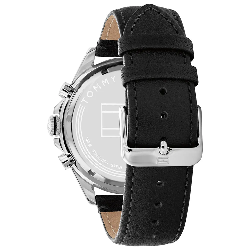 Tommy Hilfger Owen Black Leather Strap Men's Watch 1791964