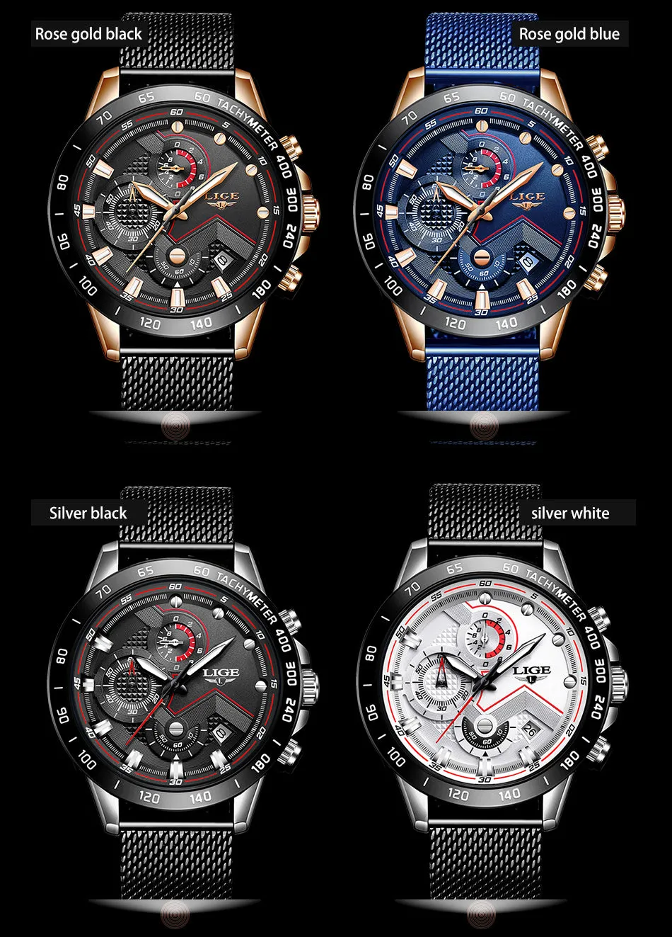 Top Fine Brand Luxury Style Mens Casual Mesh Belt Fashion Quartz Gold Watch Mens Watches Waterproof Clock Relogio Masculino