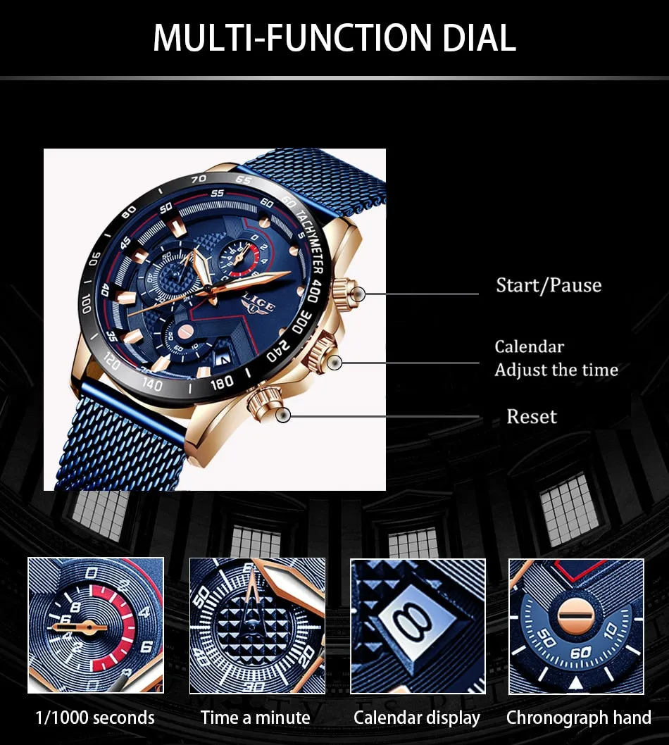 Top Fine Brand Luxury Style Mens Casual Mesh Belt Fashion Quartz Gold Watch Mens Watches Waterproof Clock Relogio Masculino