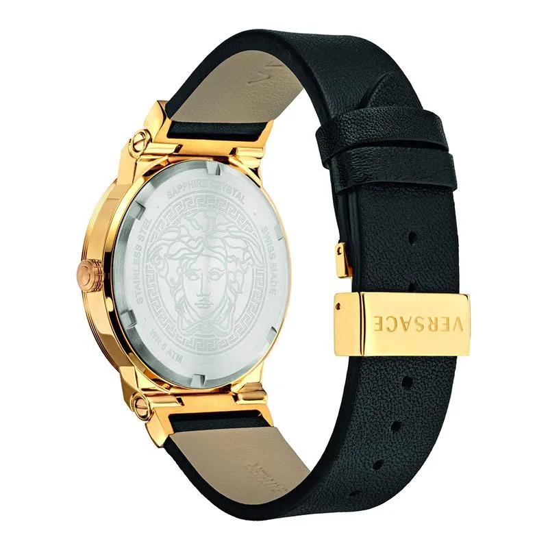 Versace Greca Black Leather Men's Watch VEVI00220