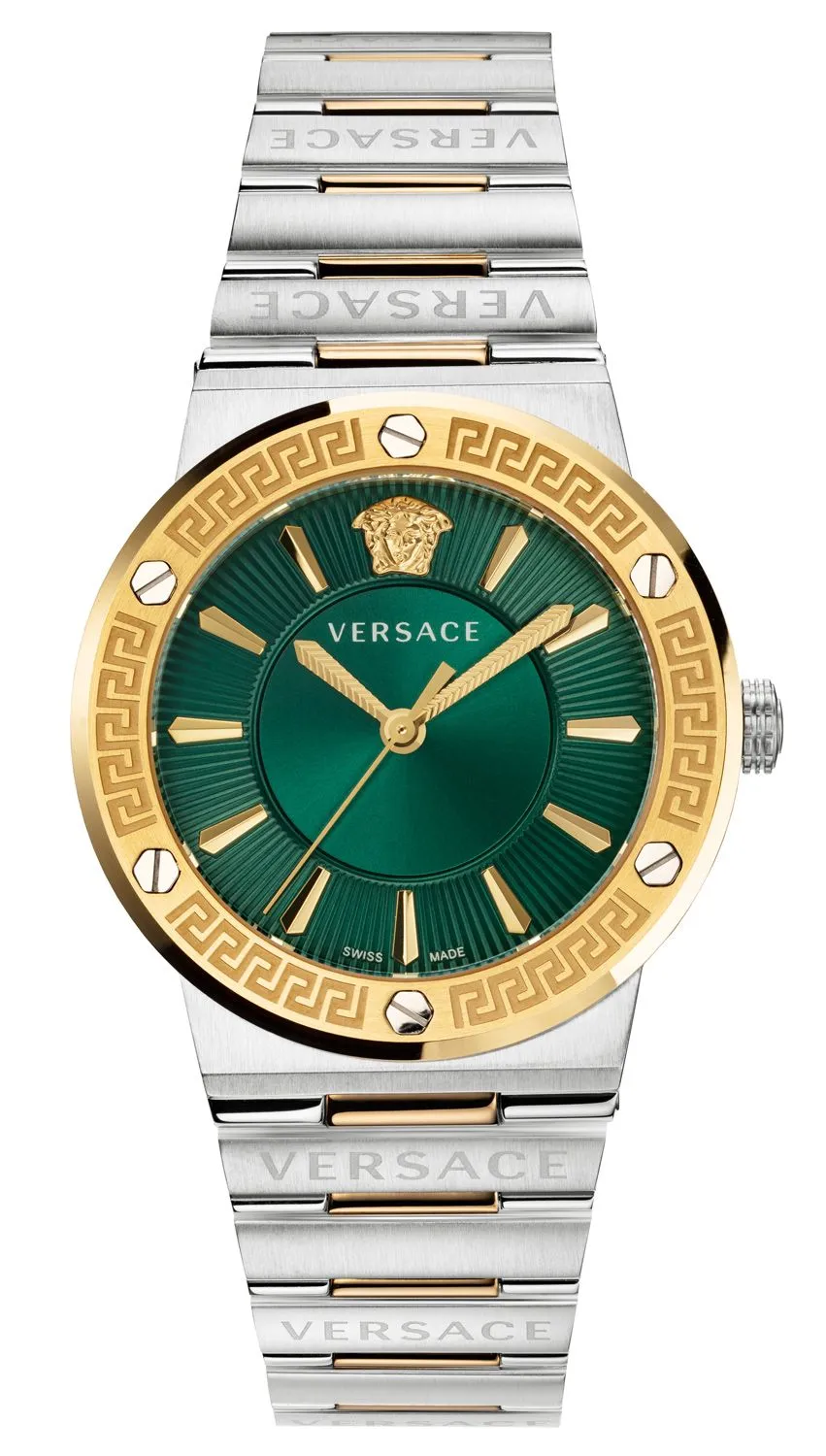 Versace Greca Two-Tone Green Dial Women's Watch VEVH00720