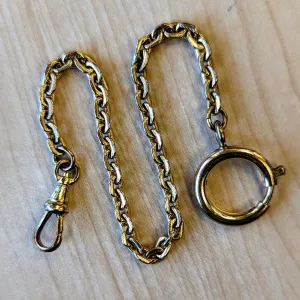 Vintage Pocket Watch Chain Men's Textured Link Chain Gold Tone