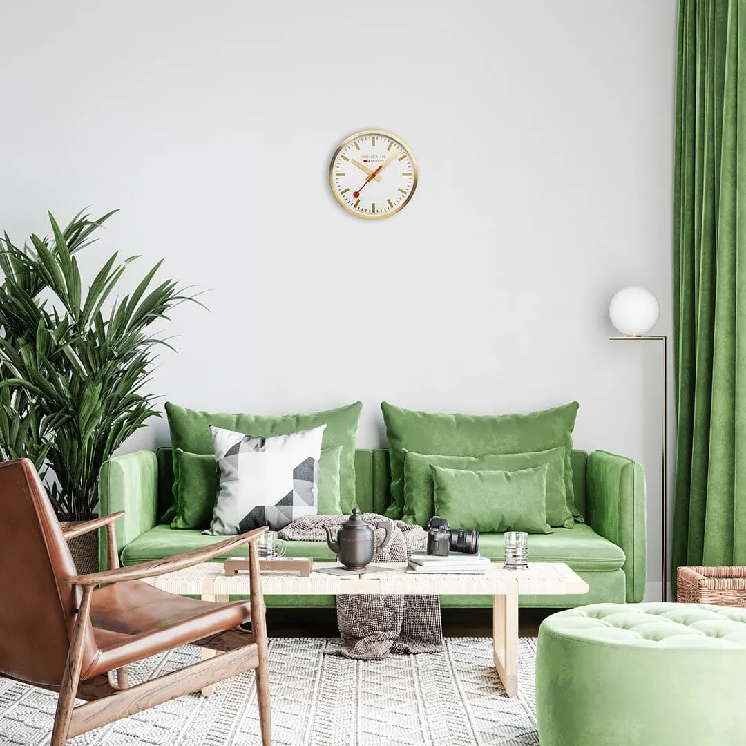 Wall Clock, 40cm, Golden