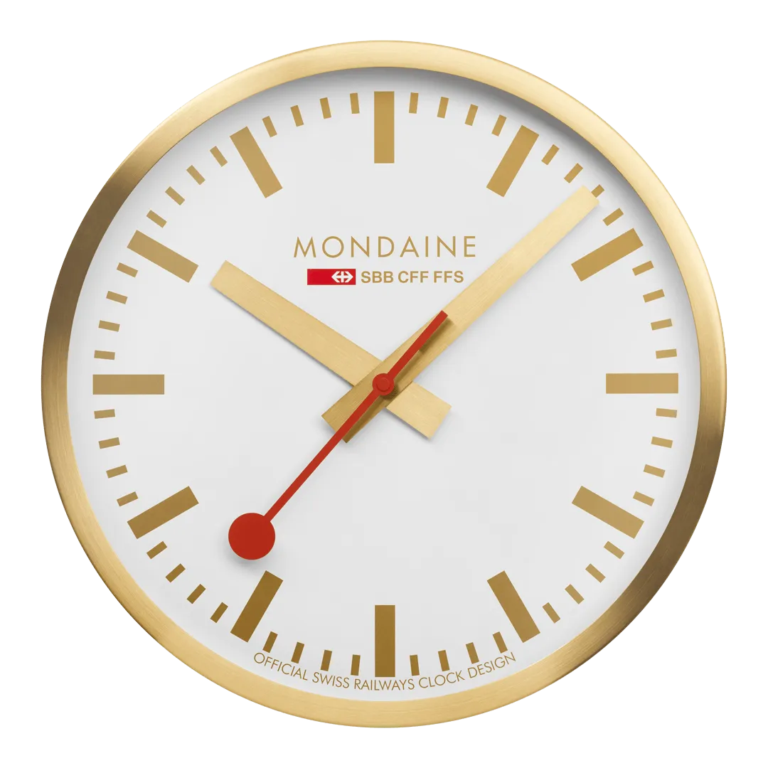 Wall Clock, 40cm, Golden