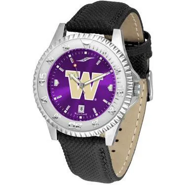 Washington Huskies Competitor AnoChrome - Poly/Leather Band Watch