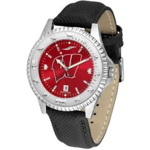 Wisconsin Badgers Competitor AnoChrome - Poly/Leather Band Watch