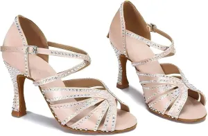 Women Ballroom Dance Shoes Diamond Fashion Modern Latin Salsa Bachata Practice Performance Dance Shoes