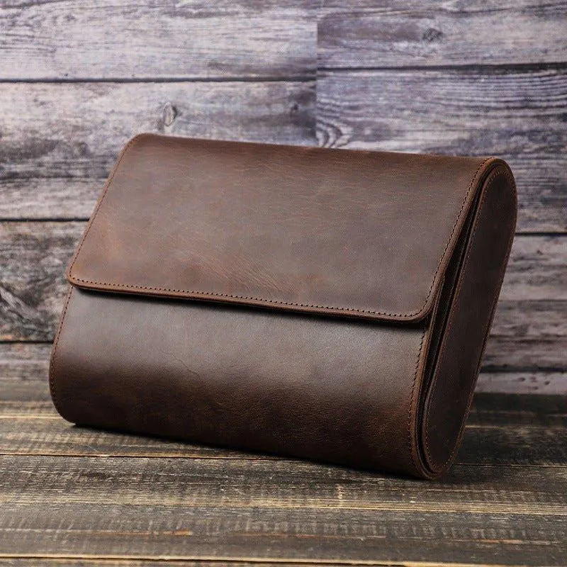 Woosir Leather Watch Roll Case for 6 Watches